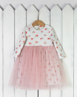 Платье (розочки) | Артикул: С146/2-И | Детская одежда оптом от «Бэби-Бум»