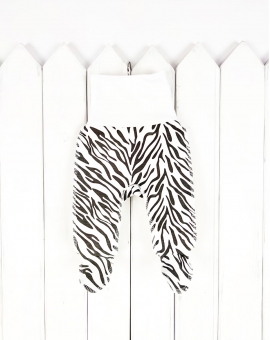 Ползунки (зебра на белом) | Артикул: П57/46-И | Детская одежда оптом от «Бэби-Бум»