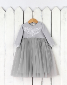 Платье "Королева Анна" (цвет жемчуг) | Артикул: С40/3-И | Детская одежда оптом от «Бэби-Бум»