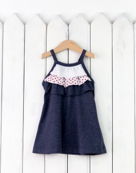 Платье из коллекции "Джинс Party" | Артикул: С6-К | Детская одежда от «Бэби-Бум»