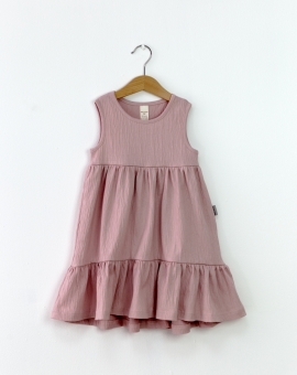 Платье (жатая кулирка/розовая пудра) | Артикул: С161/2-К | Детская одежда от «Бэби-Бум»
