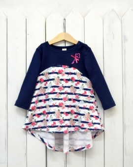 Платье "Ключики-цветочки" | Артикул: С47-Ф | Детская одежда оптом от «Бэби-Бум»