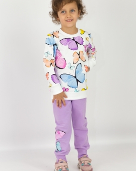 Комплект детский (бабочки на белом) | Артикул: КД253/2-Ф | Детская одежда оптом от «Бэби-Бум»