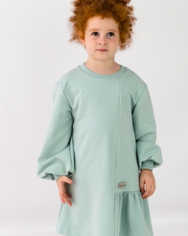 Платье (асимметрия/зимнее небо) | Артикул: С165/3-Ф | Детская одежда оптом от «Бэби-Бум»
