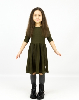 Платье (широкая лапша/цвет хаки) | Артикул: С178/5-К | Детская одежда от «Бэби-Бум»