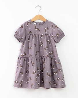 Платье (лисички/короткий рукав) | Артикул: С186/1-Ф | Детская одежда от «Бэби-Бум»