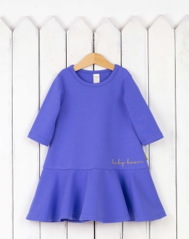 Платье (футер, цвет  Very  peri) | Артикул: С188/3-Ф | Детская одежда от «Бэби-Бум»