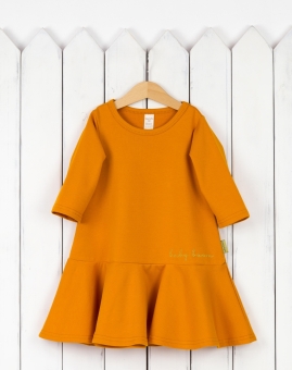 Платье (футер, цвет  тыква) | Артикул: С188/6-Ф | Детская одежда от «Бэби-Бум»