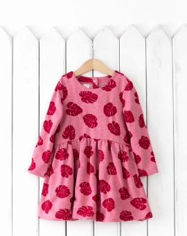 Платье (светло красный меланж) | Артикул: С129/20-Ф | Детская одежда от «Бэби-Бум»