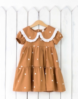 Платье (сердечки на загаре) | Артикул: С198/1-К-Б | Детская одежда от «Бэби-Бум»