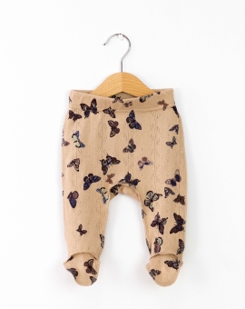 Ползунки (бабочки на бежевом) | Артикул: П65/6-Р | Детская одежда оптом от «Бэби-Бум»