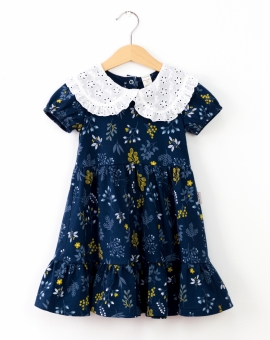 Платье (веточки на синем) | Артикул: С204/1-К-М | Детская одежда от «Бэби-Бум»