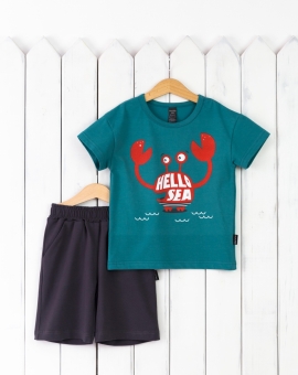 Комплект (морская волна /графит) | Артикул: КД466/2-К | Детская одежда оптом от «Бэби-Бум»