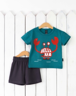 Комплект (морская волна/графит) | Артикул: КД467/1-К | Детская одежда оптом от «Бэби-Бум»