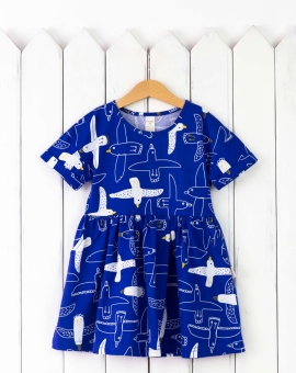 Платье (чайки на синем) | Артикул: С156/16-К | Детская одежда от «Бэби-Бум»