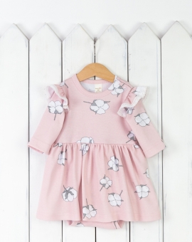 Боди-платье (хлопок на розовом) | Артикул: Б131/1-И | Детская одежда от «Бэби-Бум»