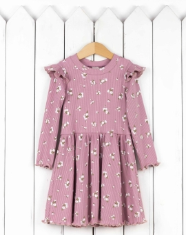 Платье (цветочки на пудре) | Артикул: С219/1-К | Детская одежда оптом от «Бэби-Бум»