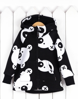 Куртка (мишки на чёрном) | Артикул: Р50/1-Ф | Детская одежда оптом от «Бэби-Бум»