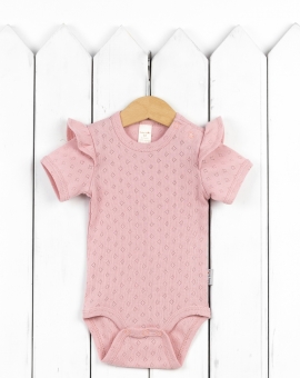 Боди  (ажурная рибана/розовый) | Артикул: Б112/20-Р | Детская одежда оптом от «Бэби-Бум»