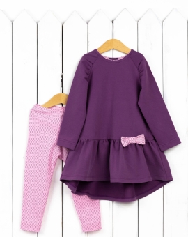 Комплект д/д (фиолетовое платье) | Артикул: КД81 | Детская одежда оптом от «Бэби-Бум»