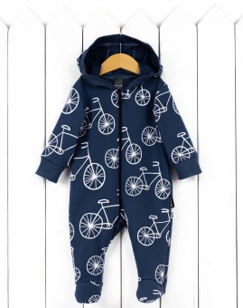 Комбинезон  (велосипеды на синем) | Артикул: К366/2-Ф | Детская одежда оптом от «Бэби-Бум»