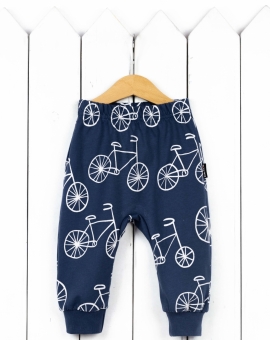 Брюки (велосипеды на синем) | Артикул: П47/50-К | Детская одежда оптом от «Бэби-Бум»