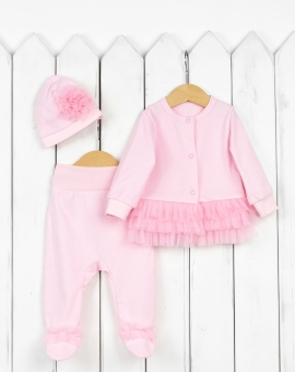 Комплект на выписку (розовый) | Артикул: КН15/3-И | Детская одежда оптом от «Бэби-Бум»