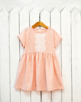Платье (розовый меланж) | Артикул: С54/2-К | Детская одежда оптом от «Бэби-Бум»