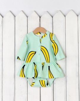 Боди-платье "Bananamama" (цвет мята) | Артикул: Б65/8-И | Детская одежда от «Бэби-Бум»