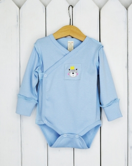 Боди (цвет серо-голубой/медведь) | Артикул: Б90/2-Р | Детская одежда от «Бэби-Бум»