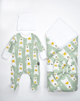 Комплект для новорожденных "Мишка" | Артикул: КН101/2-И | Детская одежда оптом от «Бэби-Бум»