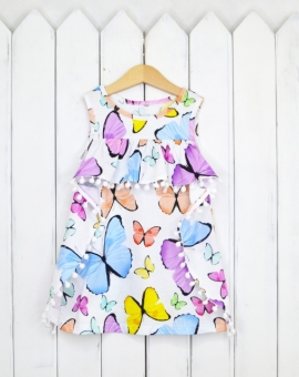 Платье (бабочки) | Артикул: С91/1-К | Детская одежда от «Бэби-Бум»