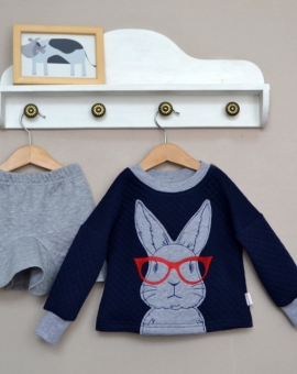 Комплект "Кролик Хипстер" | Артикул: КД132/3-К | Детская одежда оптом от «Бэби-Бум»