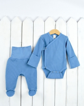Комплект для новорожденных (деним) | Артикул: КН118/2 | Детская одежда оптом от «Бэби-Бум»