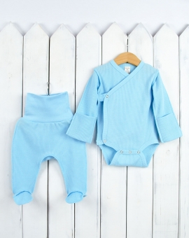 Комплект для новорожденных (голубой) | Артикул: КН118/3 | Детская одежда оптом от «Бэби-Бум»