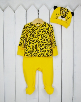 Комплект для новорожденных "Леопард" | Артикул: КН81/2-И | Детская одежда оптом от «Бэби-Бум»