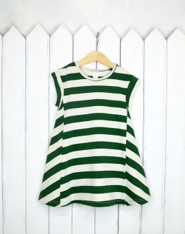Платье (зелёный/экрю) | Артикул: С122/3-К | Детская одежда оптом от «Бэби-Бум»