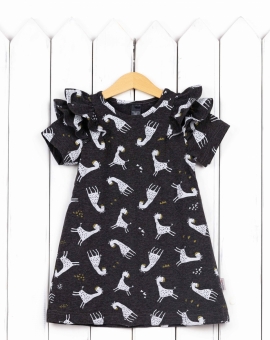 Платье (с коротким рукавом/жирафы) | Артикул: С158/1-К | Детская одежда от «Бэби-Бум»