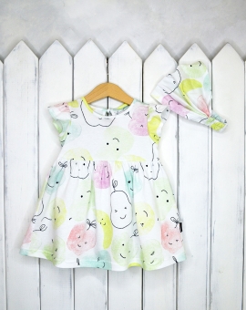 Комплект (платье+повязка, компот) | Артикул: КД310/1-К | Детская одежда оптом от «Бэби-Бум»