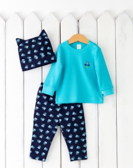 Комплект"Сова" (на темно-синем фоне) | Артикул: КД61-И | Детская одежда от «Бэби-Бум»
