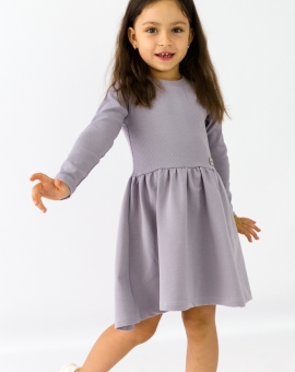 Платье с юбкой-сборкой (светло-серый) | Артикул: С166/4-Ф | Детская одежда от «Бэби-Бум»