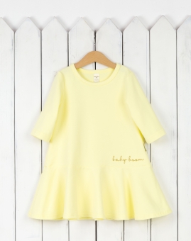 Платье (футер, цвет банавовый мусс) | Артикул: С188/1-Ф | Детская одежда от «Бэби-Бум»