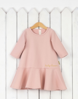 Платье (футер, цвет  светлая пудра) | Артикул: С188/4-Ф | Детская одежда от «Бэби-Бум»