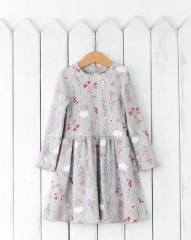 Платье (веточки на меланже) | Артикул: С199/3-К | Детская одежда от «Бэби-Бум»