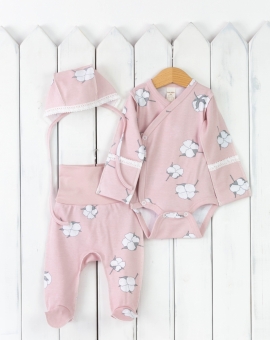 Комплект (хлопок на розовом) | Артикул: КН139/1-И | Детская одежда оптом от «Бэби-Бум»