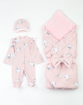 Комплект (хлопок на розовом) | Артикул: КН140/1-И | Детская одежда оптом от «Бэби-Бум»