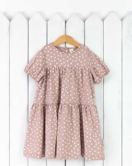 Платье (Snowballs на кофе) | Артикул: С186/2-К | Детская одежда от «Бэби-Бум»