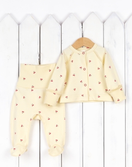 Комплект для новорождённых (вишенки) | Артикул: КН143/1-И | Детская одежда оптом от «Бэби-Бум»