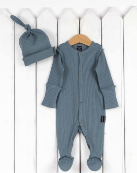 Комплект для новорожденных (серо-голубой) | Артикул: КН123/18-К | Детская одежда оптом от «Бэби-Бум»