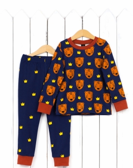 Пижама (тигры/короны/терра) | Артикул: КС14/4-И | Детская одежда оптом от «Бэби-Бум»